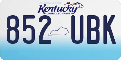 KY license plate 852UBK