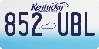 KY license plate 852UBL