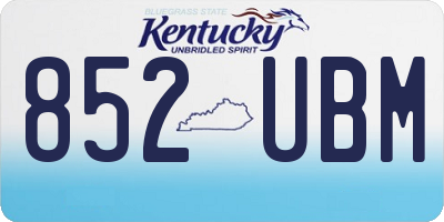 KY license plate 852UBM