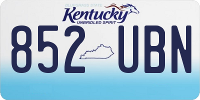 KY license plate 852UBN