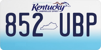 KY license plate 852UBP
