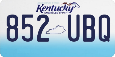 KY license plate 852UBQ