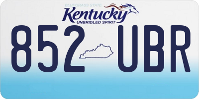 KY license plate 852UBR