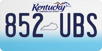 KY license plate 852UBS