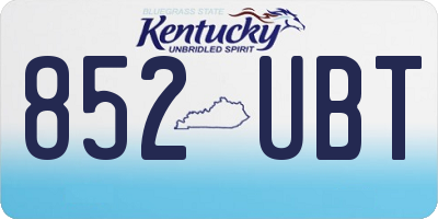 KY license plate 852UBT