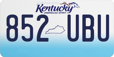 KY license plate 852UBU