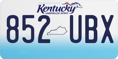 KY license plate 852UBX