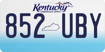 KY license plate 852UBY