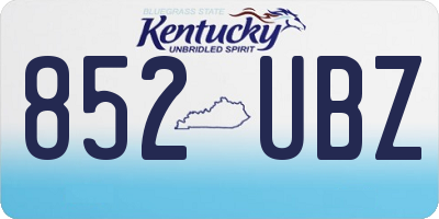 KY license plate 852UBZ