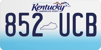 KY license plate 852UCB