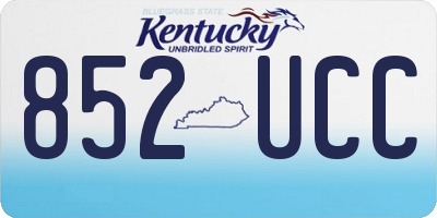 KY license plate 852UCC