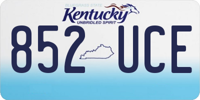 KY license plate 852UCE