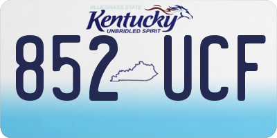 KY license plate 852UCF