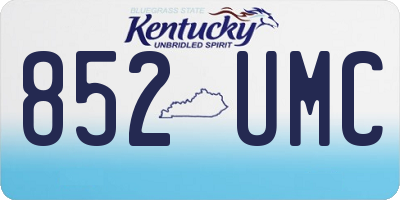 KY license plate 852UMC
