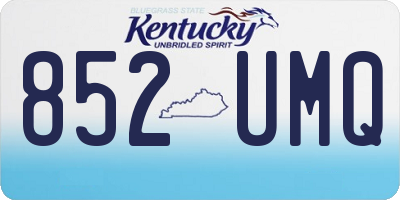 KY license plate 852UMQ