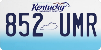 KY license plate 852UMR