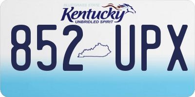 KY license plate 852UPX