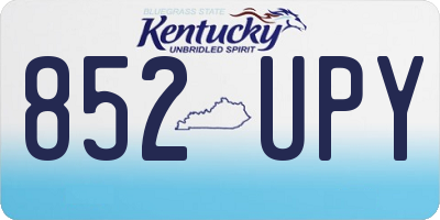 KY license plate 852UPY