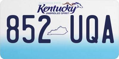 KY license plate 852UQA