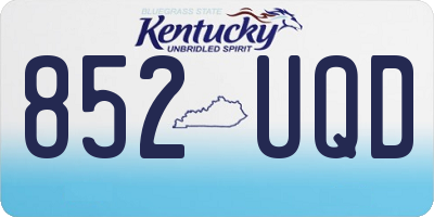 KY license plate 852UQD