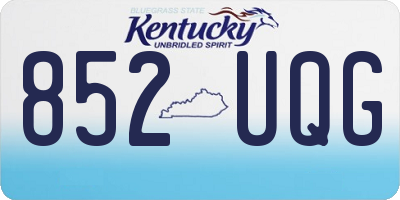 KY license plate 852UQG