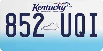 KY license plate 852UQI