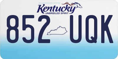 KY license plate 852UQK