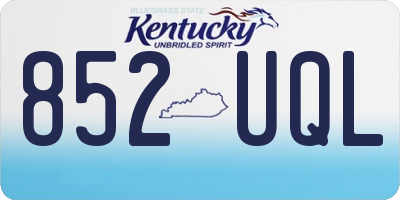 KY license plate 852UQL