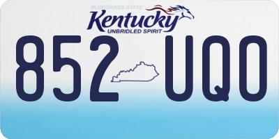KY license plate 852UQO