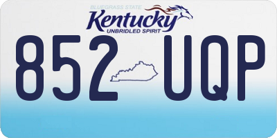 KY license plate 852UQP