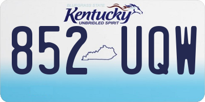 KY license plate 852UQW