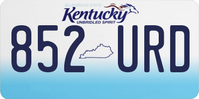KY license plate 852URD