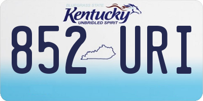 KY license plate 852URI