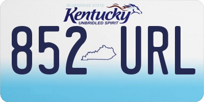KY license plate 852URL