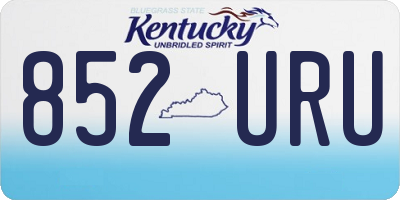 KY license plate 852URU