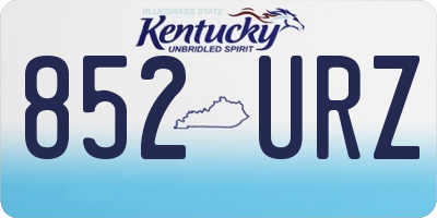 KY license plate 852URZ