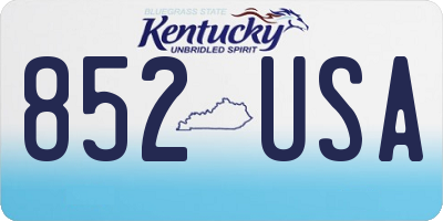KY license plate 852USA
