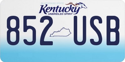 KY license plate 852USB