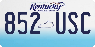 KY license plate 852USC