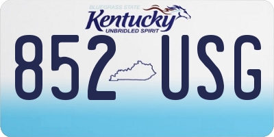 KY license plate 852USG