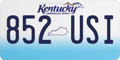 KY license plate 852USI