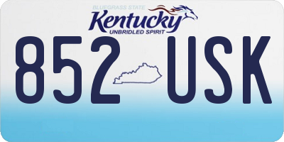 KY license plate 852USK