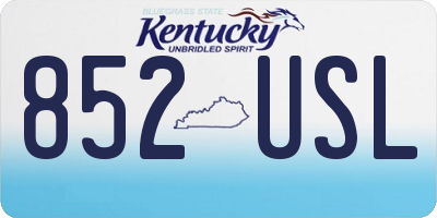 KY license plate 852USL