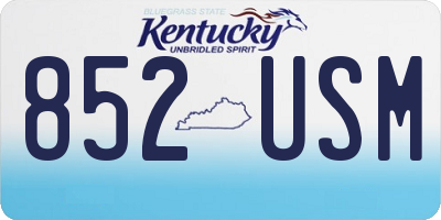 KY license plate 852USM