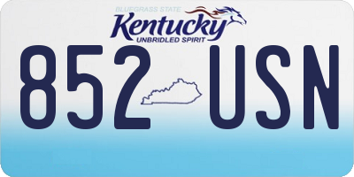 KY license plate 852USN