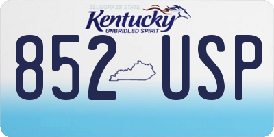 KY license plate 852USP