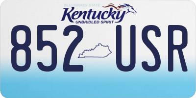 KY license plate 852USR