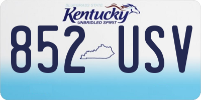 KY license plate 852USV