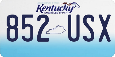 KY license plate 852USX