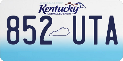 KY license plate 852UTA